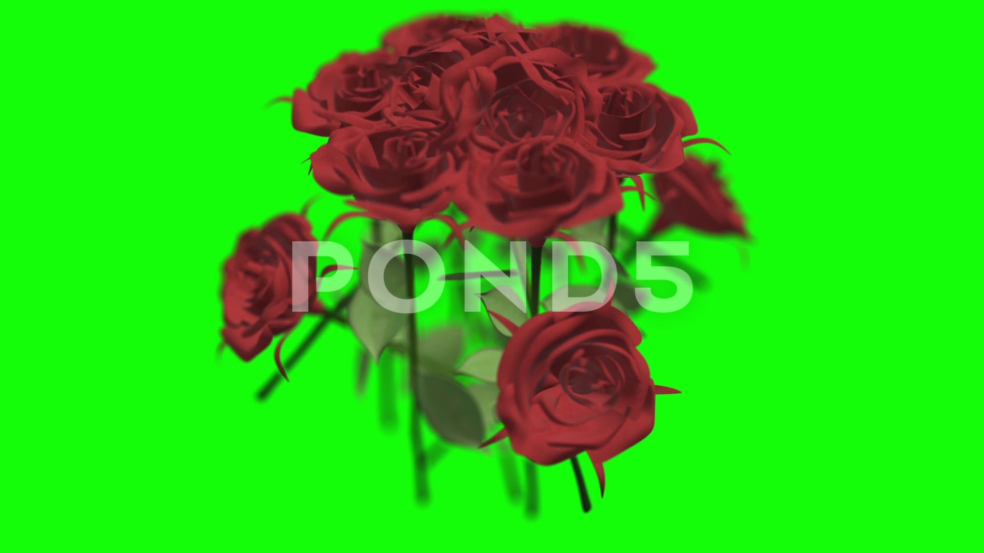 Rotating Bouquet Of Flowers In Green Screen Background Loop Stock