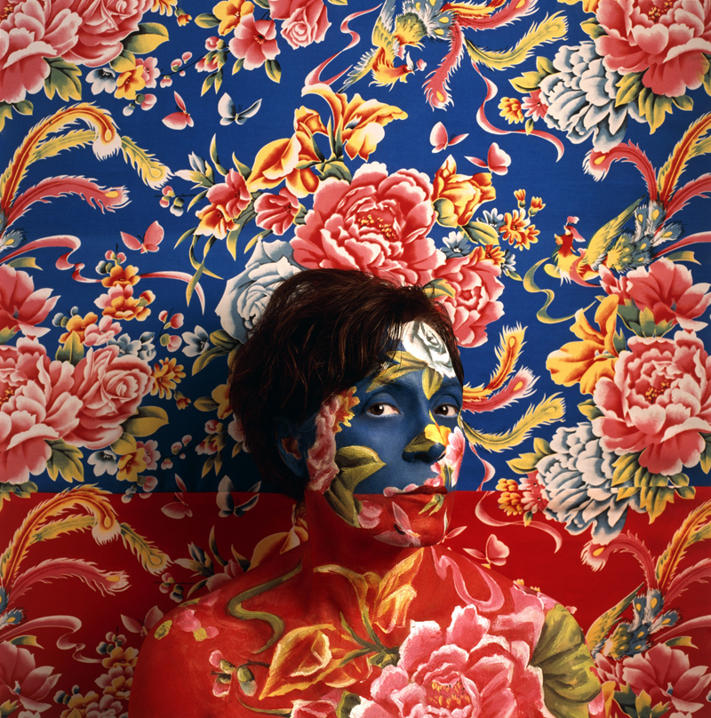 Ornate Body Painting Camouflage Hiding The Human Form With Wallpaper