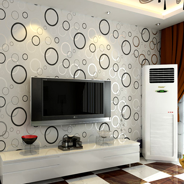 Wallpaper And Contracted Fashion Pvc Round Bedroom