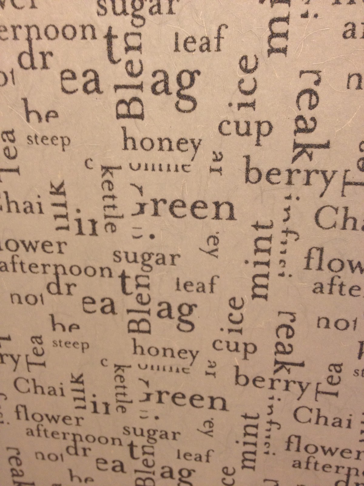 Little Bit Of A Distance You See The Words All Related To Tea