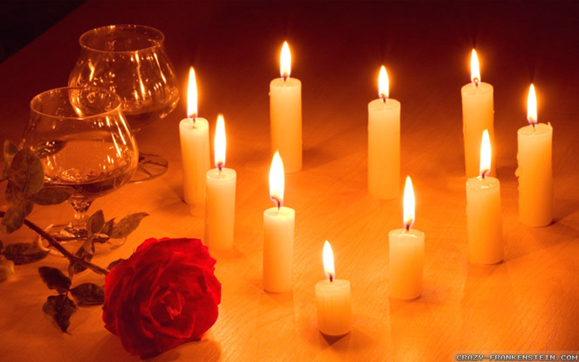 Romantic Candles Wallpaper On