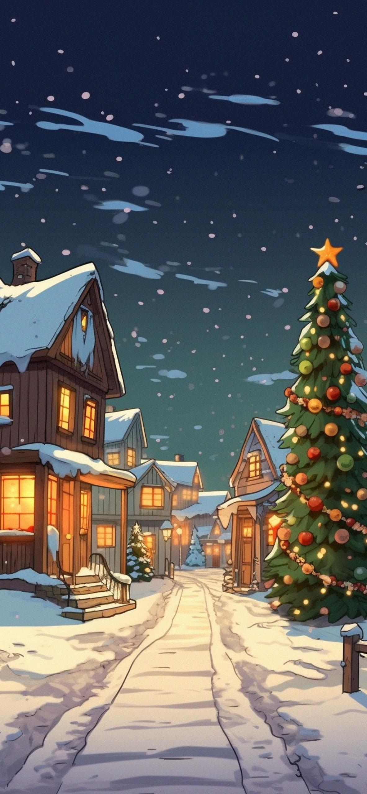 Christmas Village Beautiful Wallpaper Best HD Winter