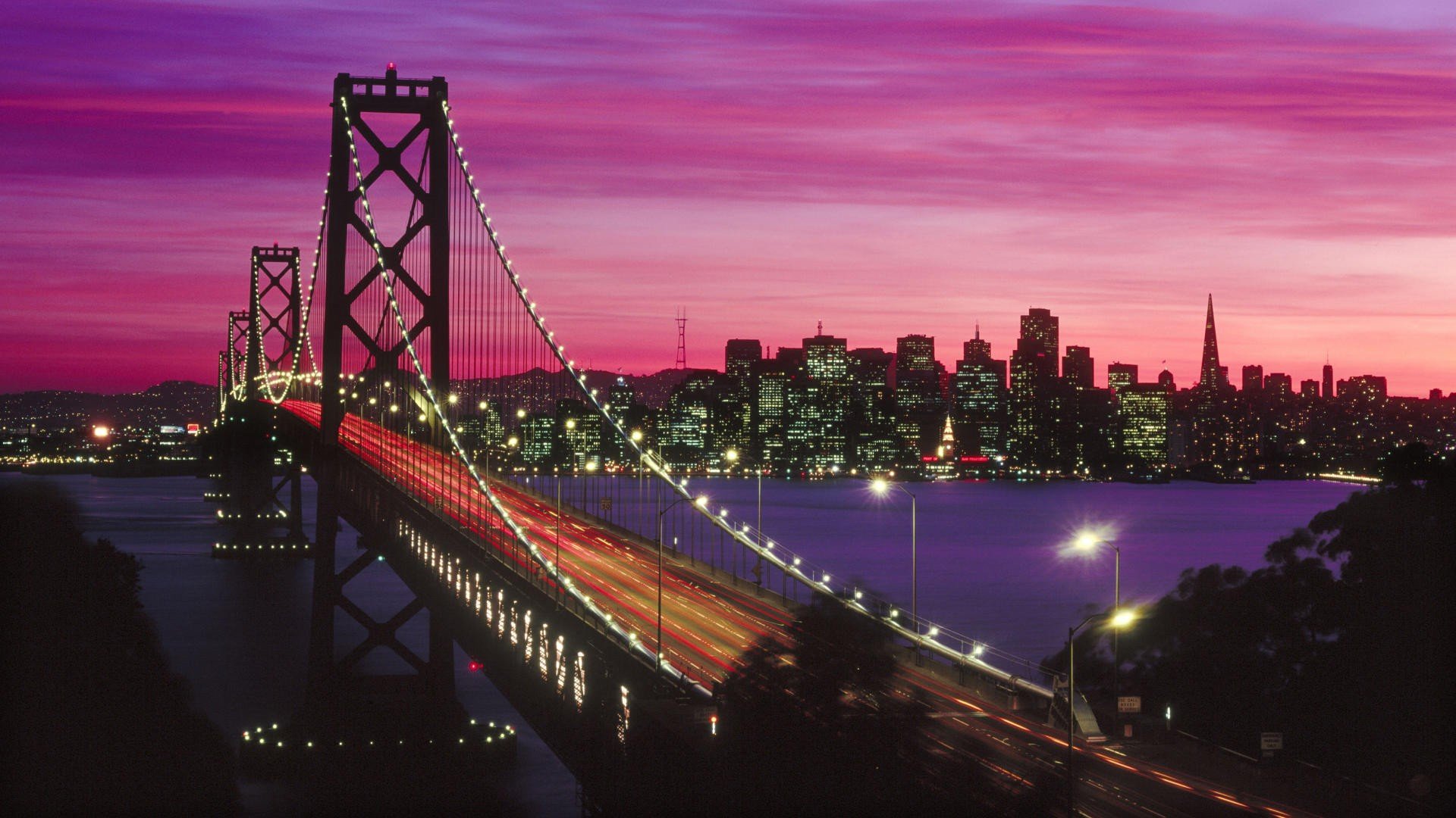Sunset California San Francisco Bay Bridge Wallpaper