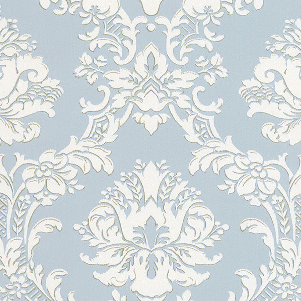 Large Scale Damask In Blue And White Sd25646 Traditional