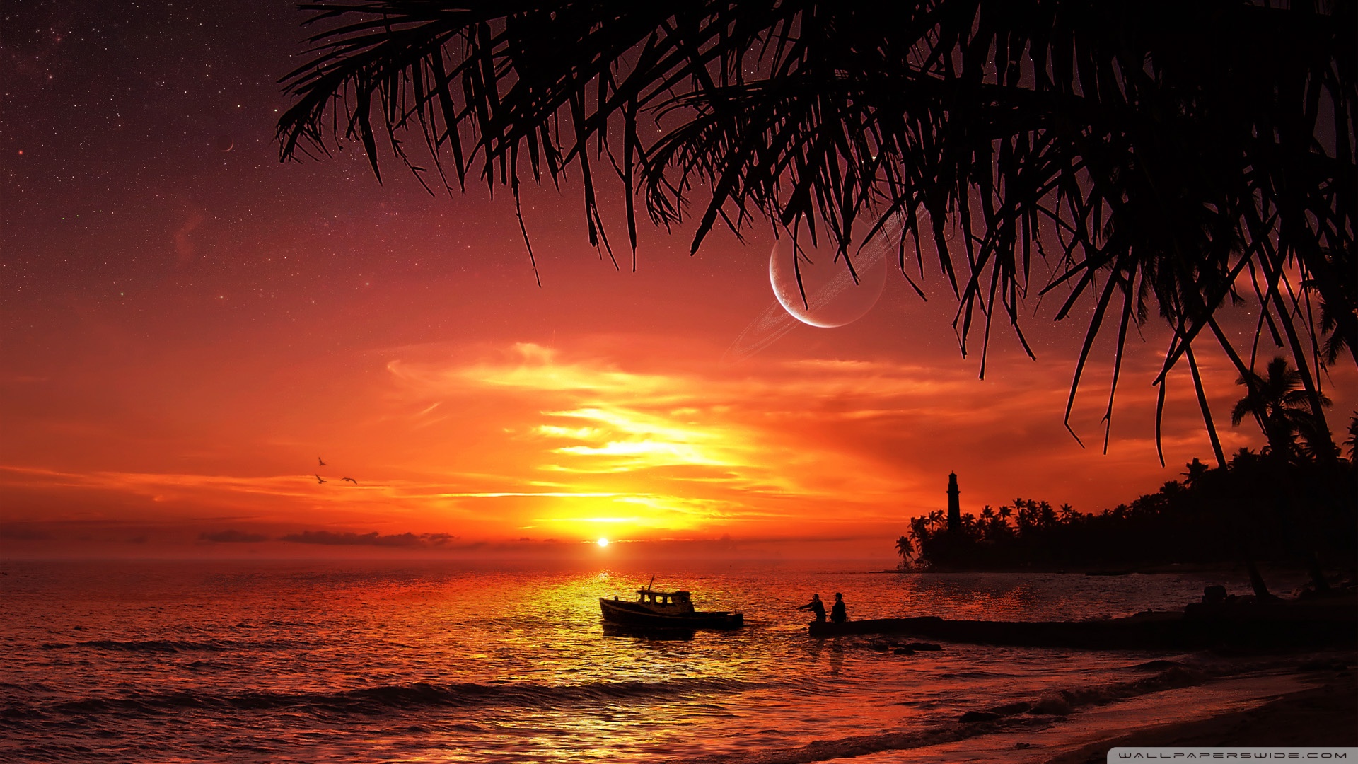Tropical Beach Sunset wallpaper   819110
