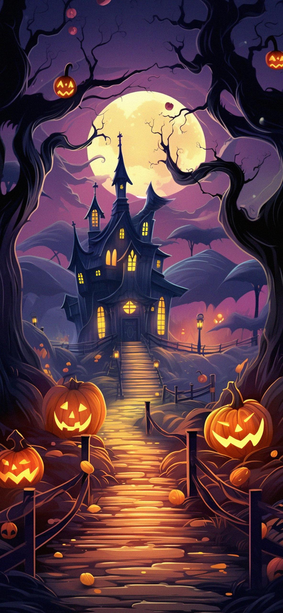 Cartoon Style Halloween Wallpaper Preppy