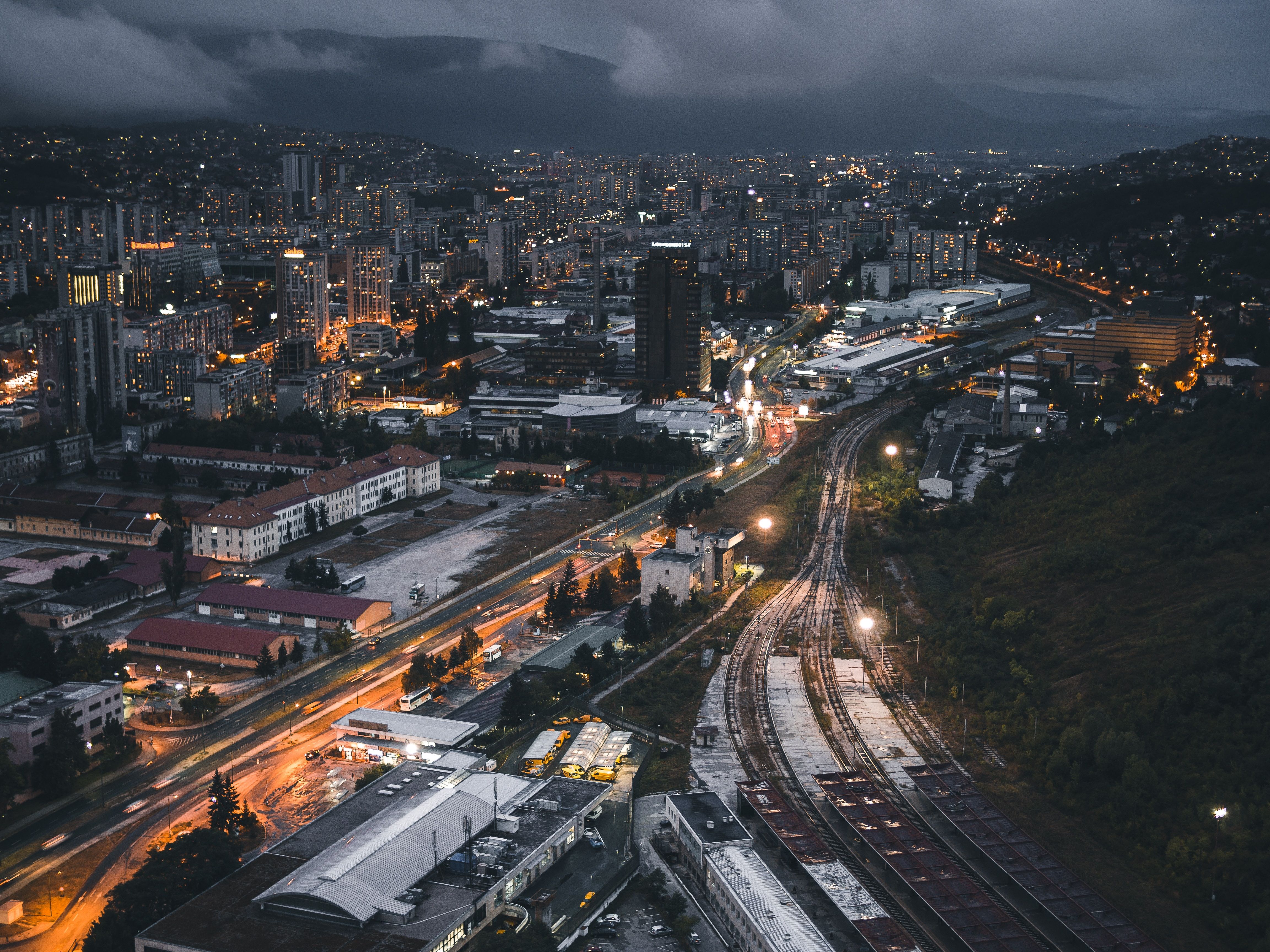 Wallpaper Television Building Birds Eye Sky Sarajevo