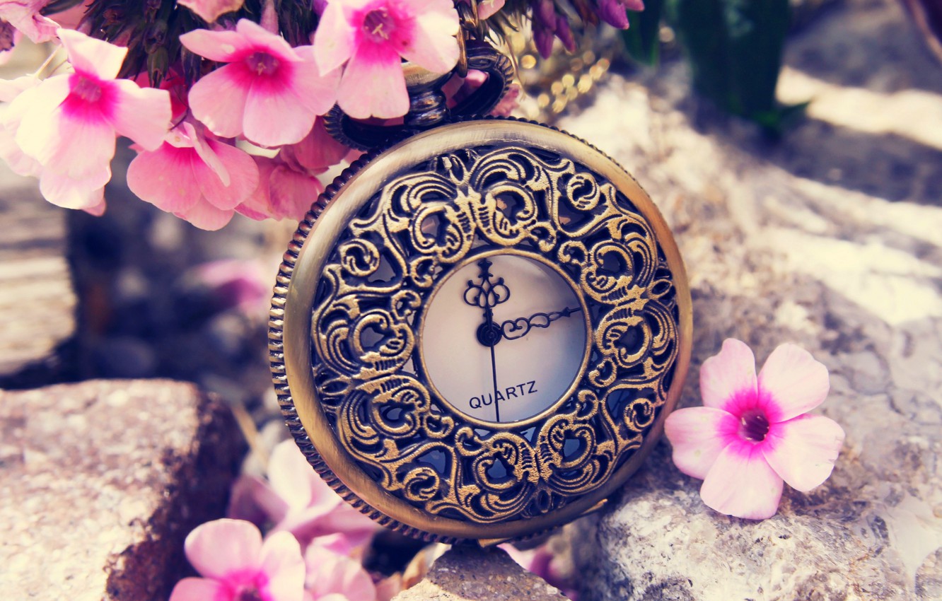 Wallpaper flowers time watch spring dial flowers spring