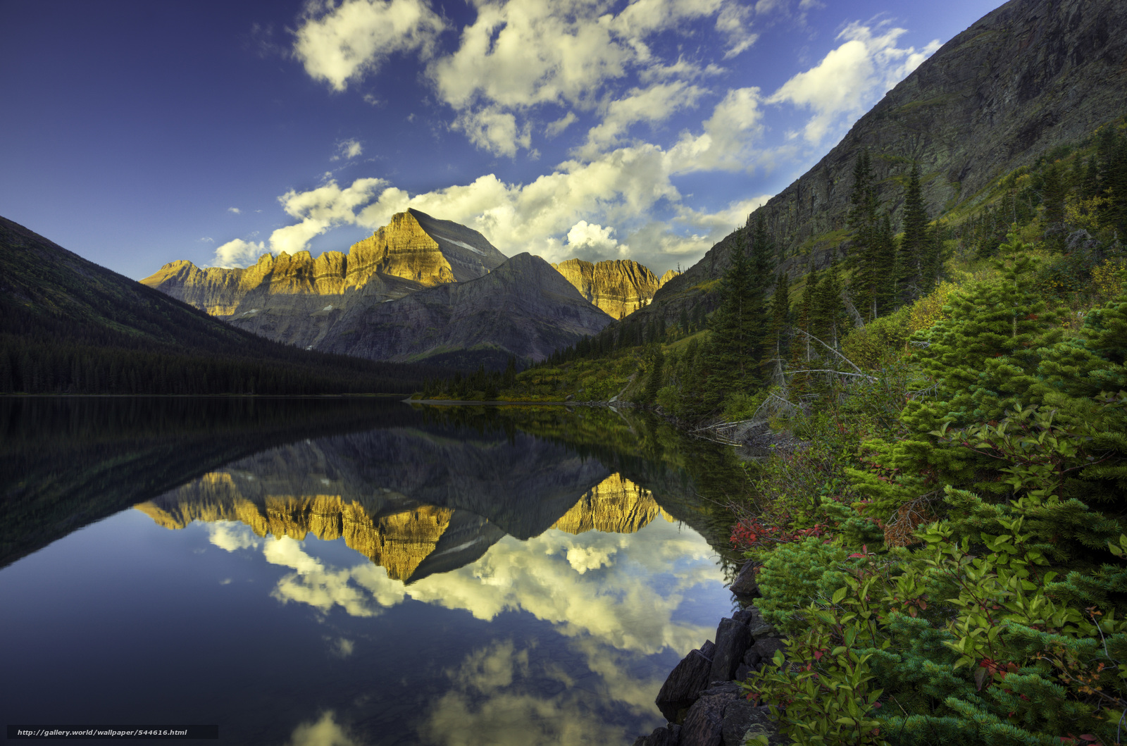 Wallpaper Glacier National Park Lake Mountains Landscape