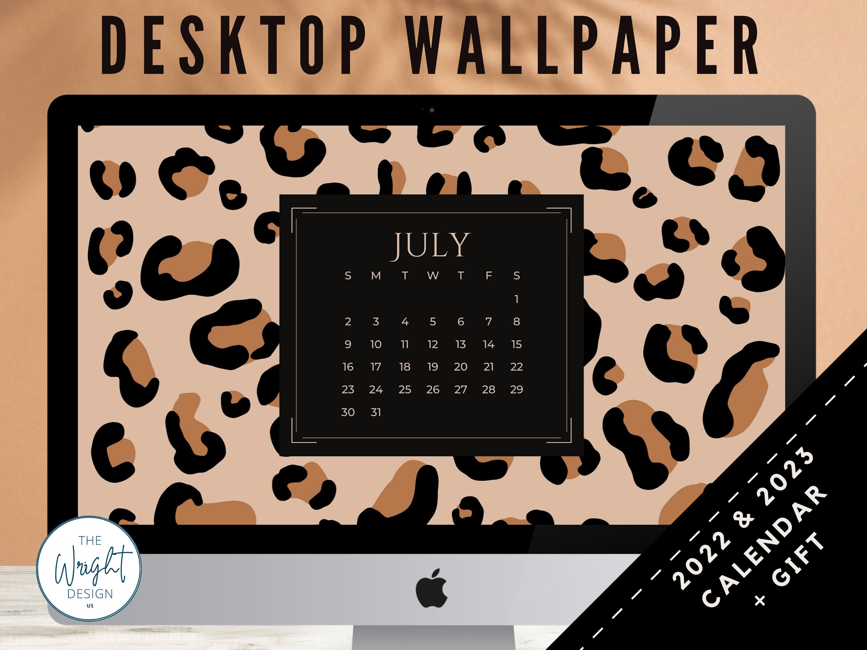 2022 2023 Leopard Cheetah Desktop Wallpaper Calendar Cute   Etsy