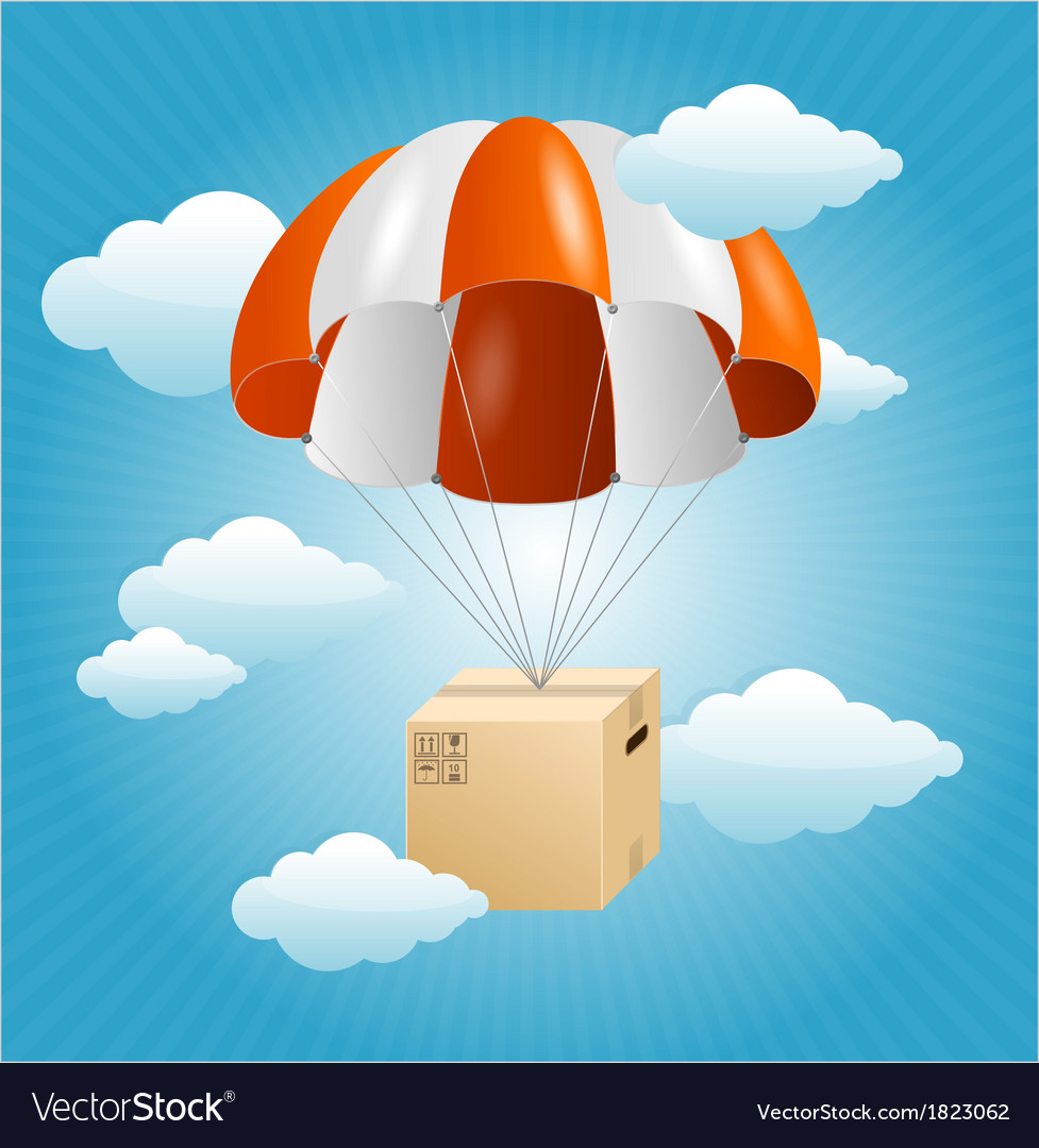 Parachute Background Air Shipping Concept Vector Image