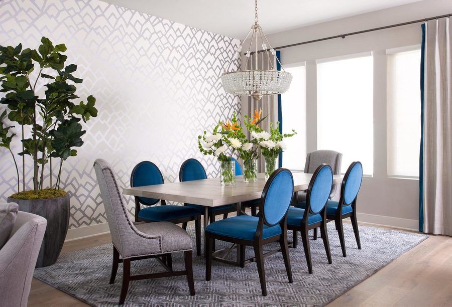 Schumacher Zimba Wallpaper Silver Interior