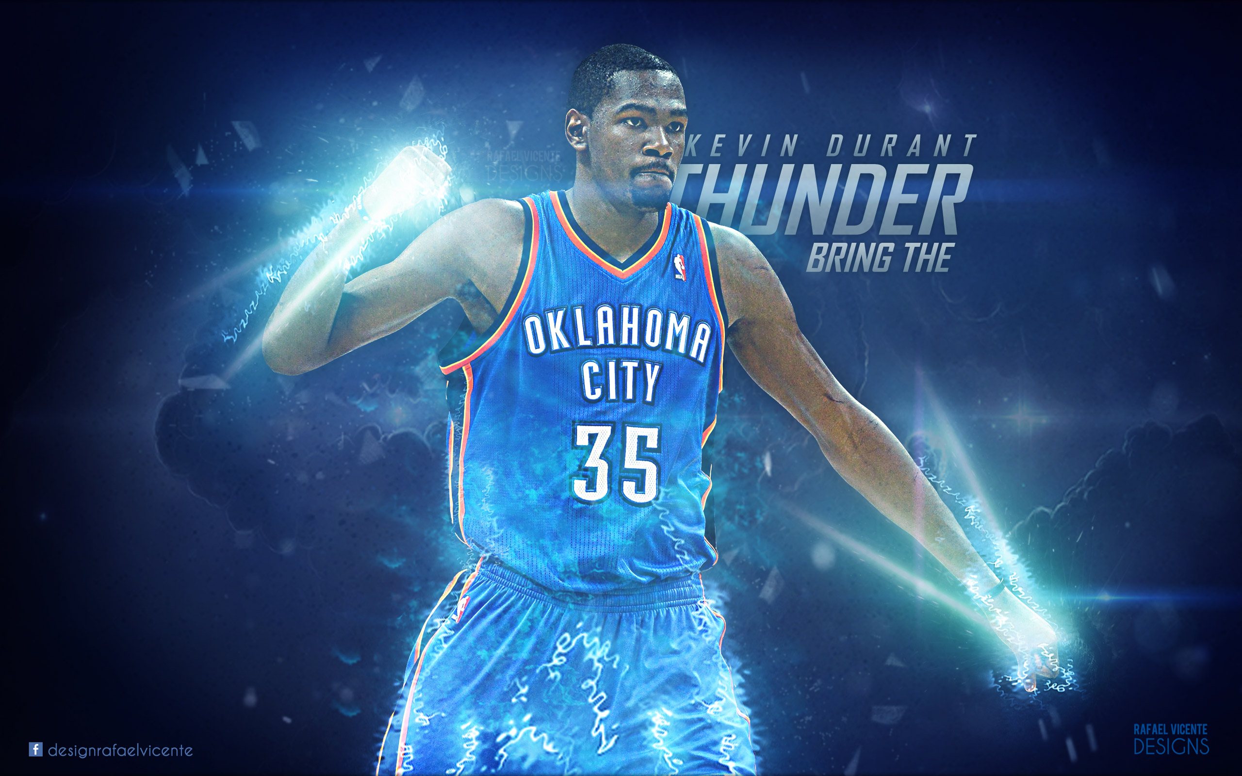 Kevin Durant Bring The Thunder Wallpaper Basketball