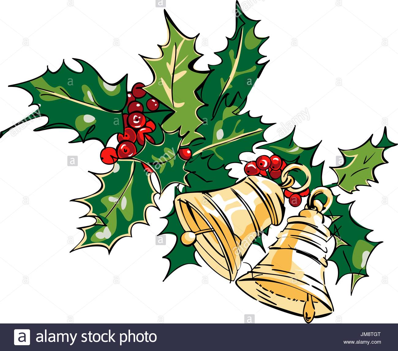Jingle Bells With Red Bow On A White Background Vector