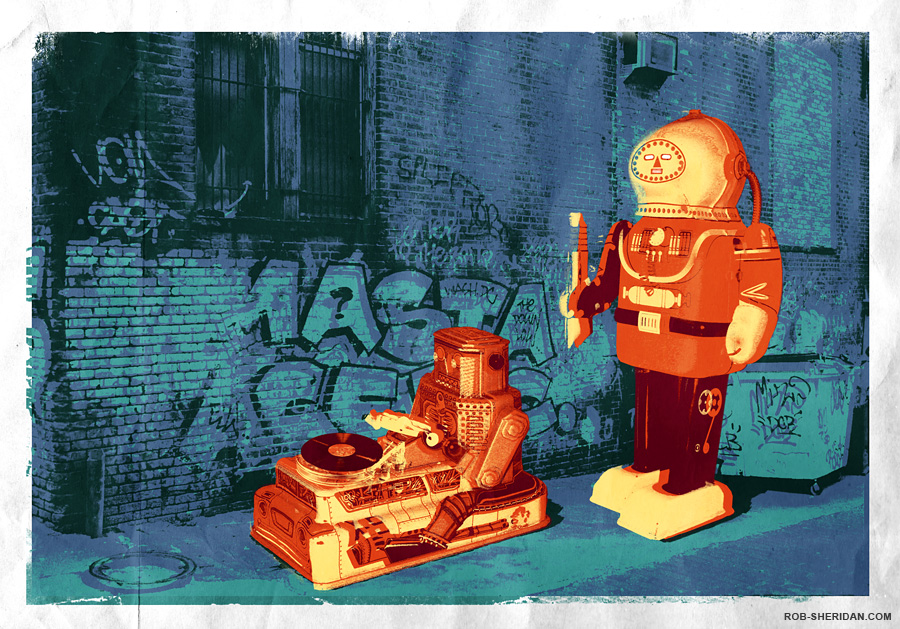 Retro Science Fiction Wallpaper Robots Sci Fi