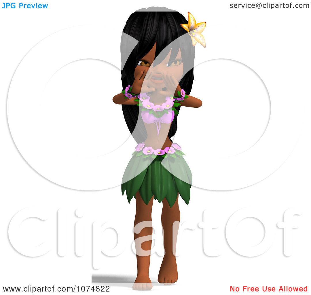 Clipart 3d Hula Dancer Girl Royalty Cgi Illustration By