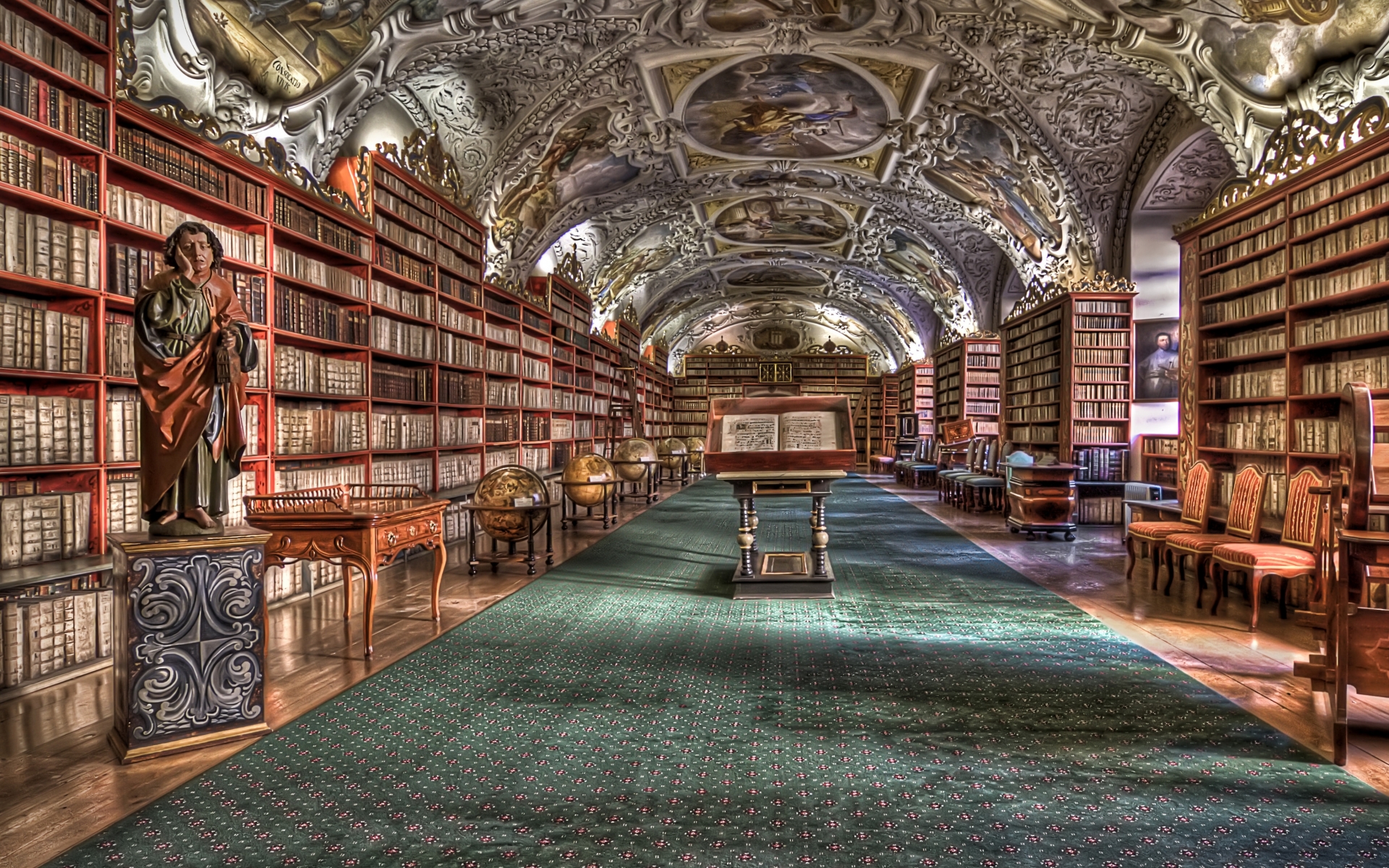 World Architecture Rooms Library Books HDr Wallpaper
