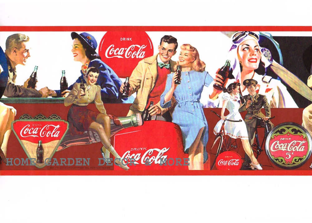 Genuine Vintage Collectible Red Coca Cola Coke Date Wall Paper Border