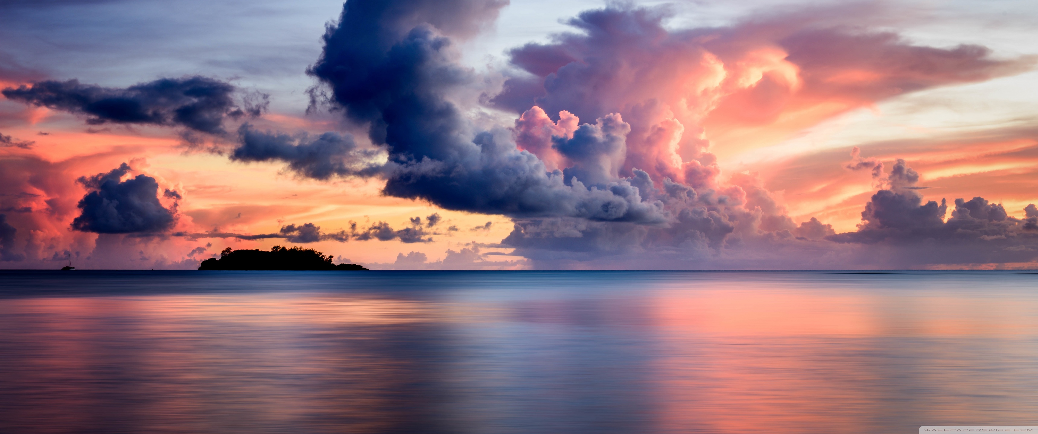 Sunset Clouds Guam 4K HD Desktop Wallpaper for Wide Ultra
