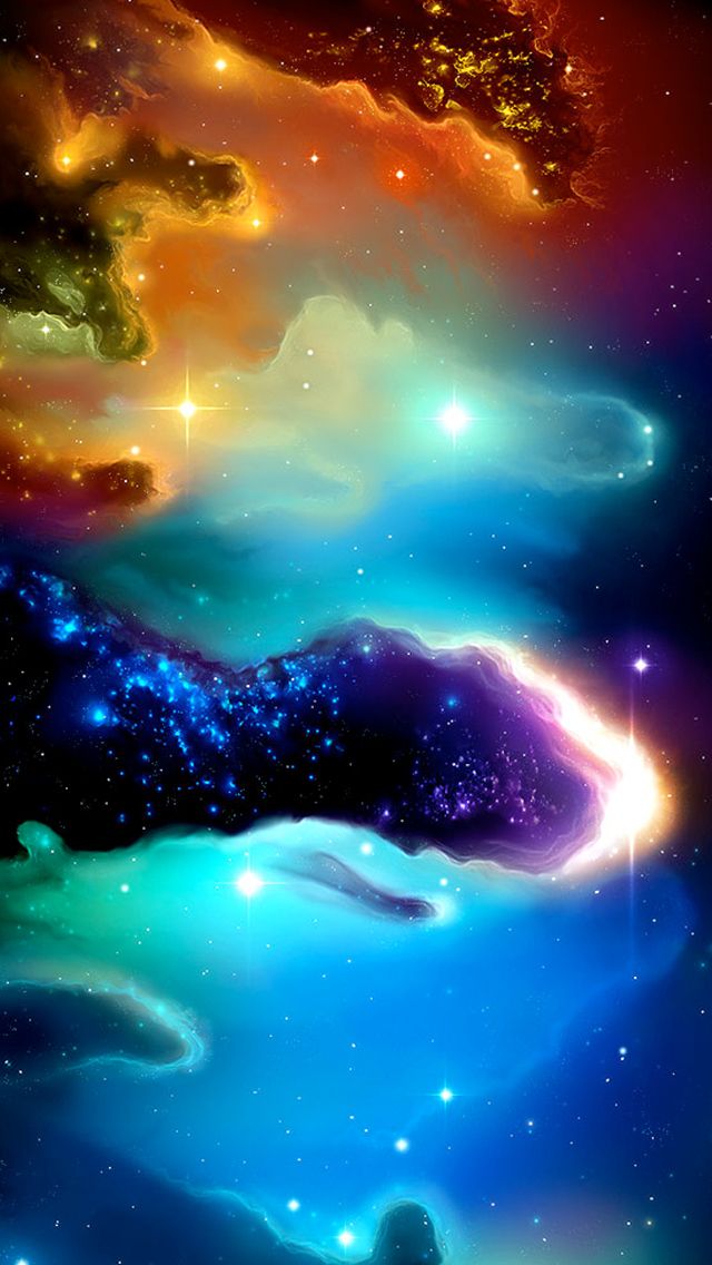 Rainbow Nebula iPhone Wallpaper Universe