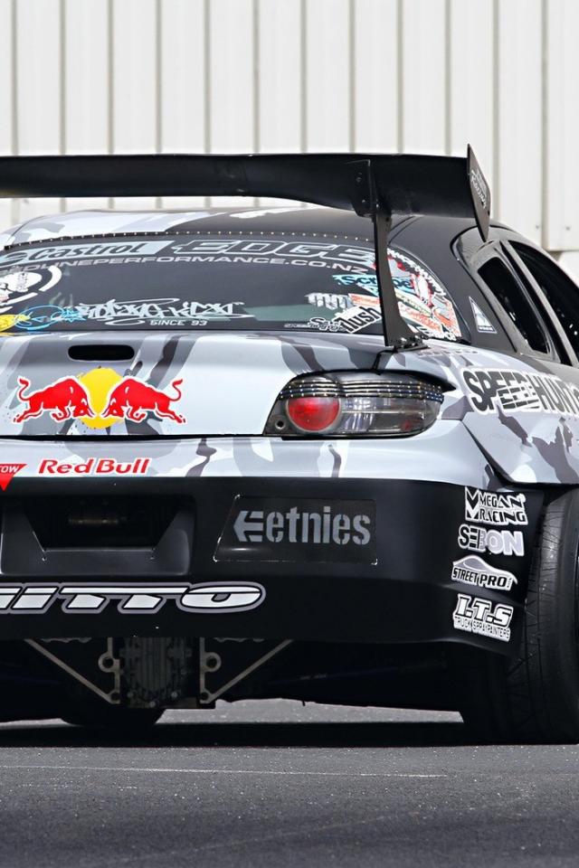 Red Bull Drifting Drift Mazda Rx8 Mad Mike Wallpaper