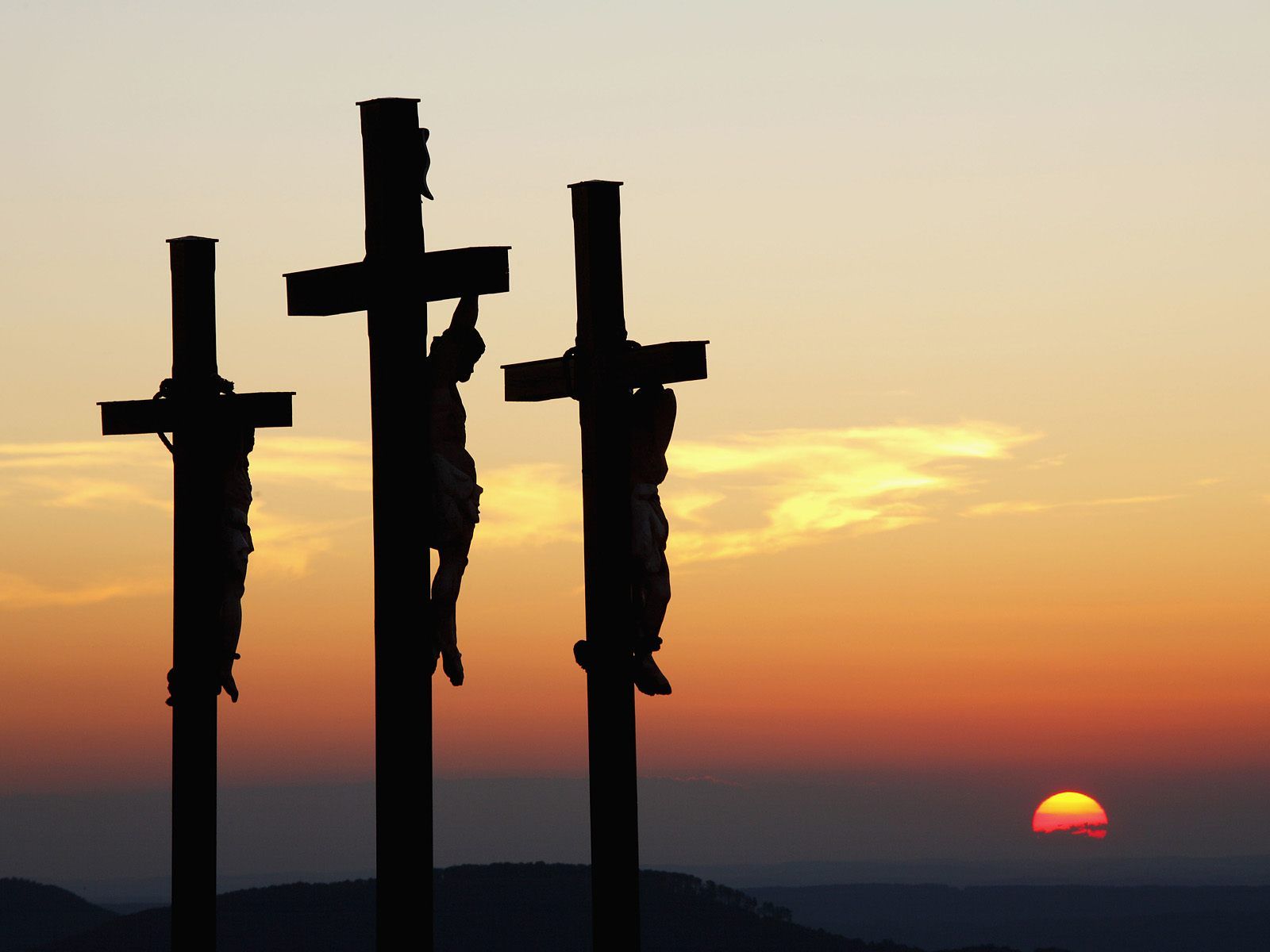 Three Crosses On Kreuzberg Mountain Bavaria Germany Known Places