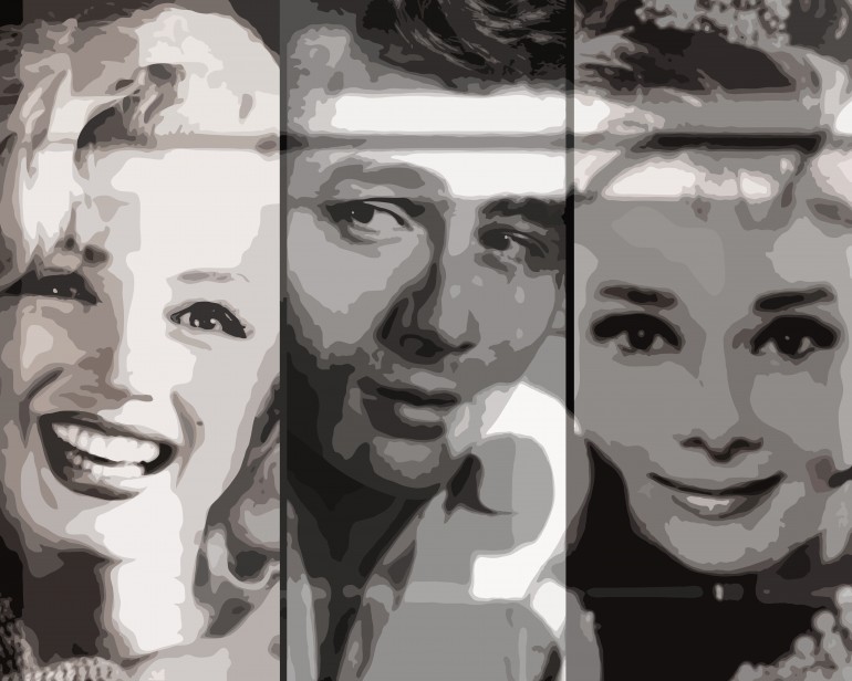 The Grand Three Marilyn Monroe James Dean And Audrey Hepburn