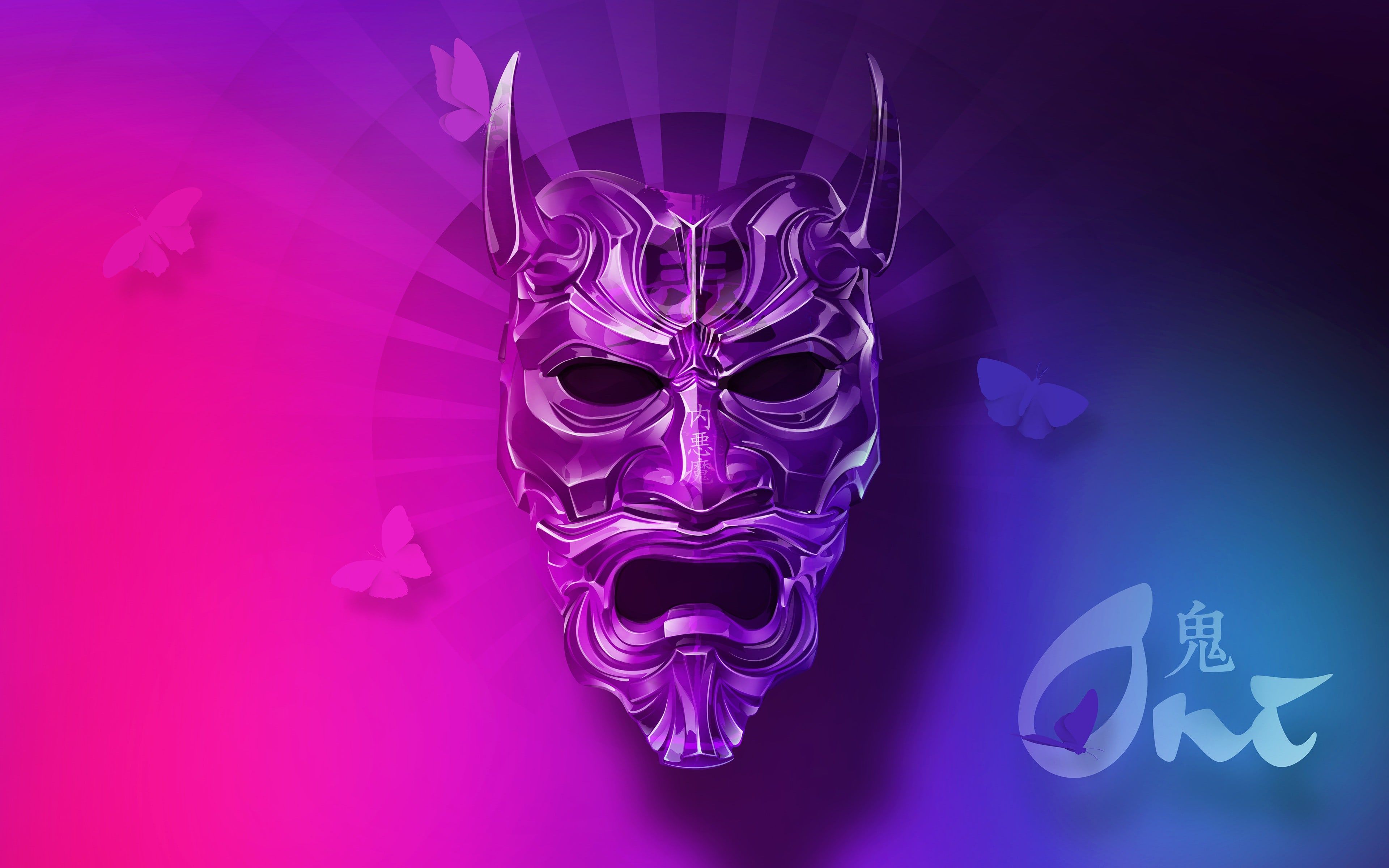 Purple Oni Mask The Best Wallpaper Background Joker