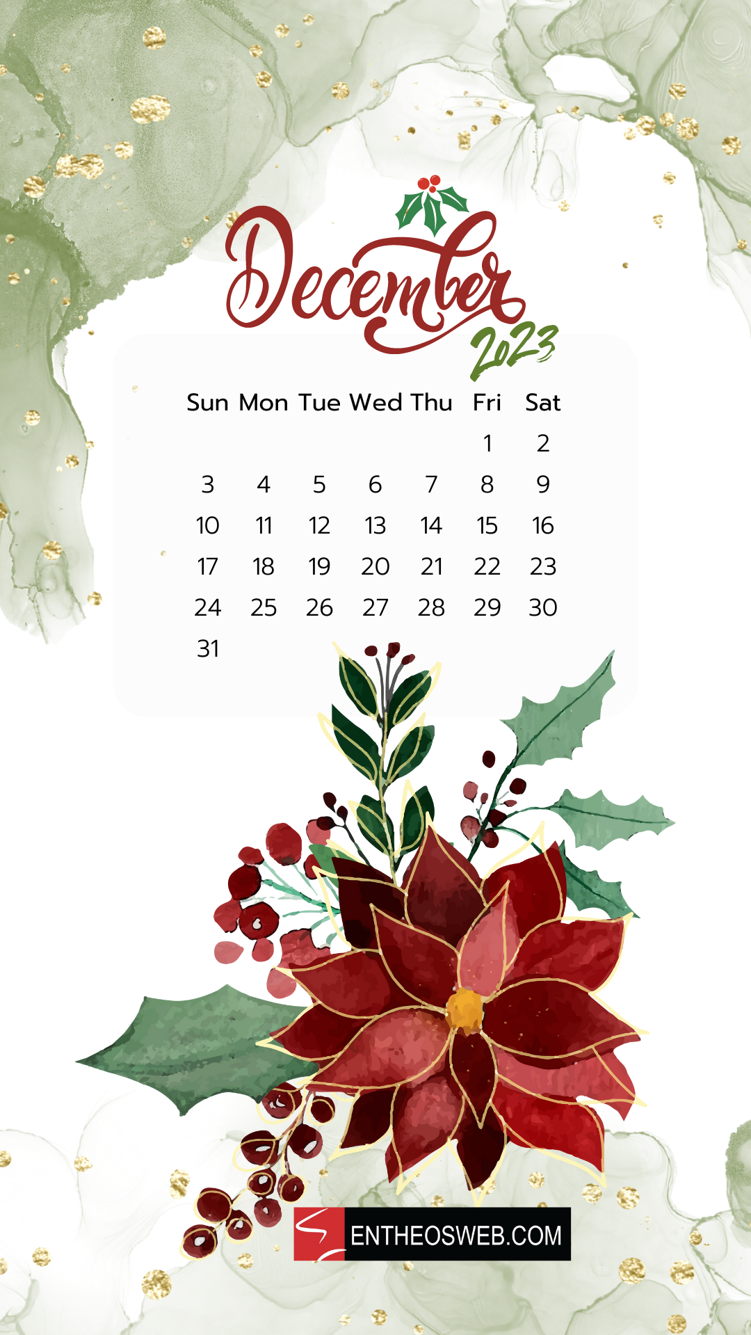 December Calendar Phone Wallpaper Entheosweb