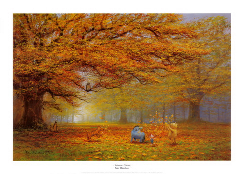  the pooh autumn leaves Winnie The Pooh Art Paintings Arts Pictures