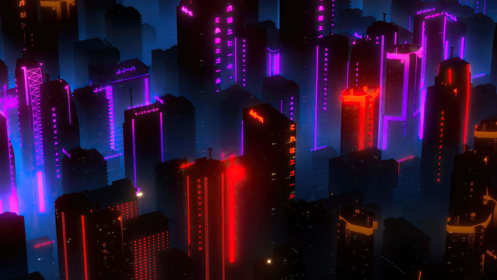 Surreal Scene Of Neon Lights In The Night Sky Wallpaper