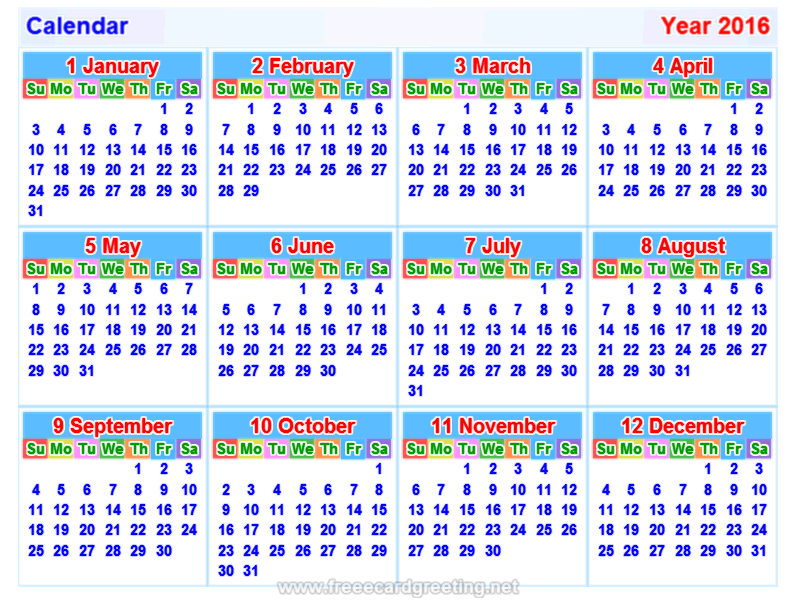 Calendar2016