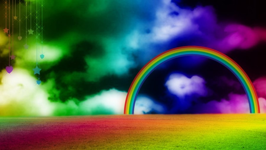 Premade Rainbow Land Background By Aimee Valentine Art