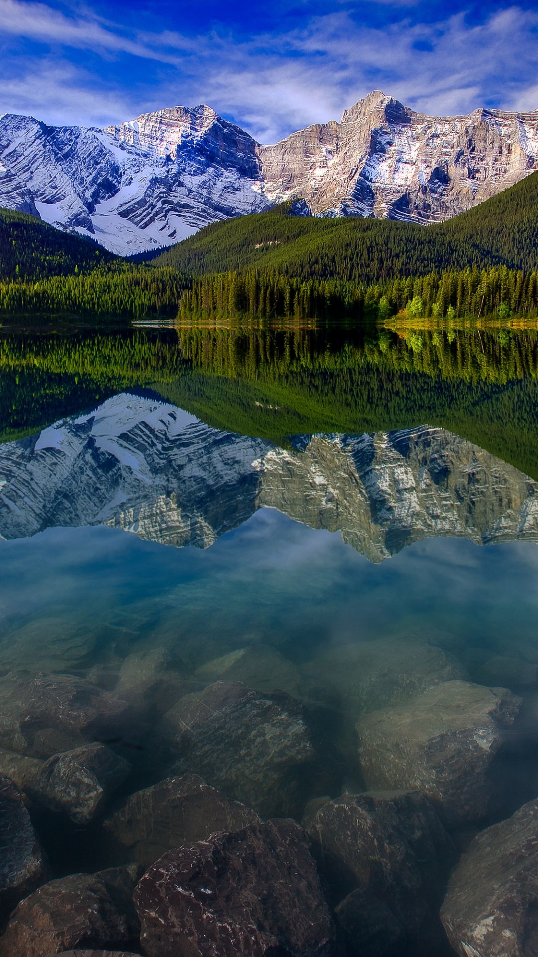 Mountain Landscape Reflection Mountains Lake Rocks iPhone 6