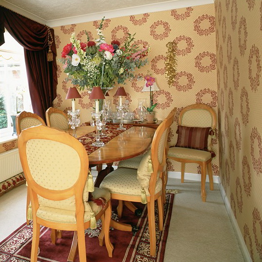 Wallpaper For Dining Room Floral Wreath