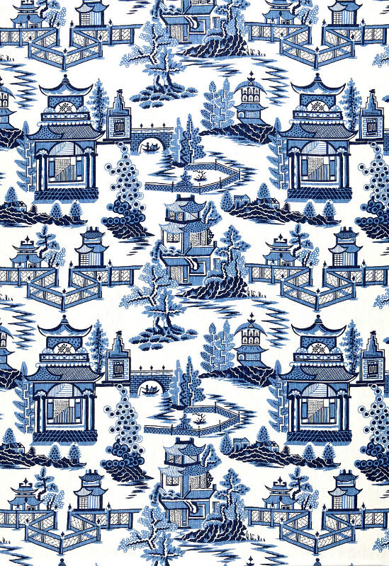 Nanjing By Schumacher Ultimate Blue N White Chinoiserie Print