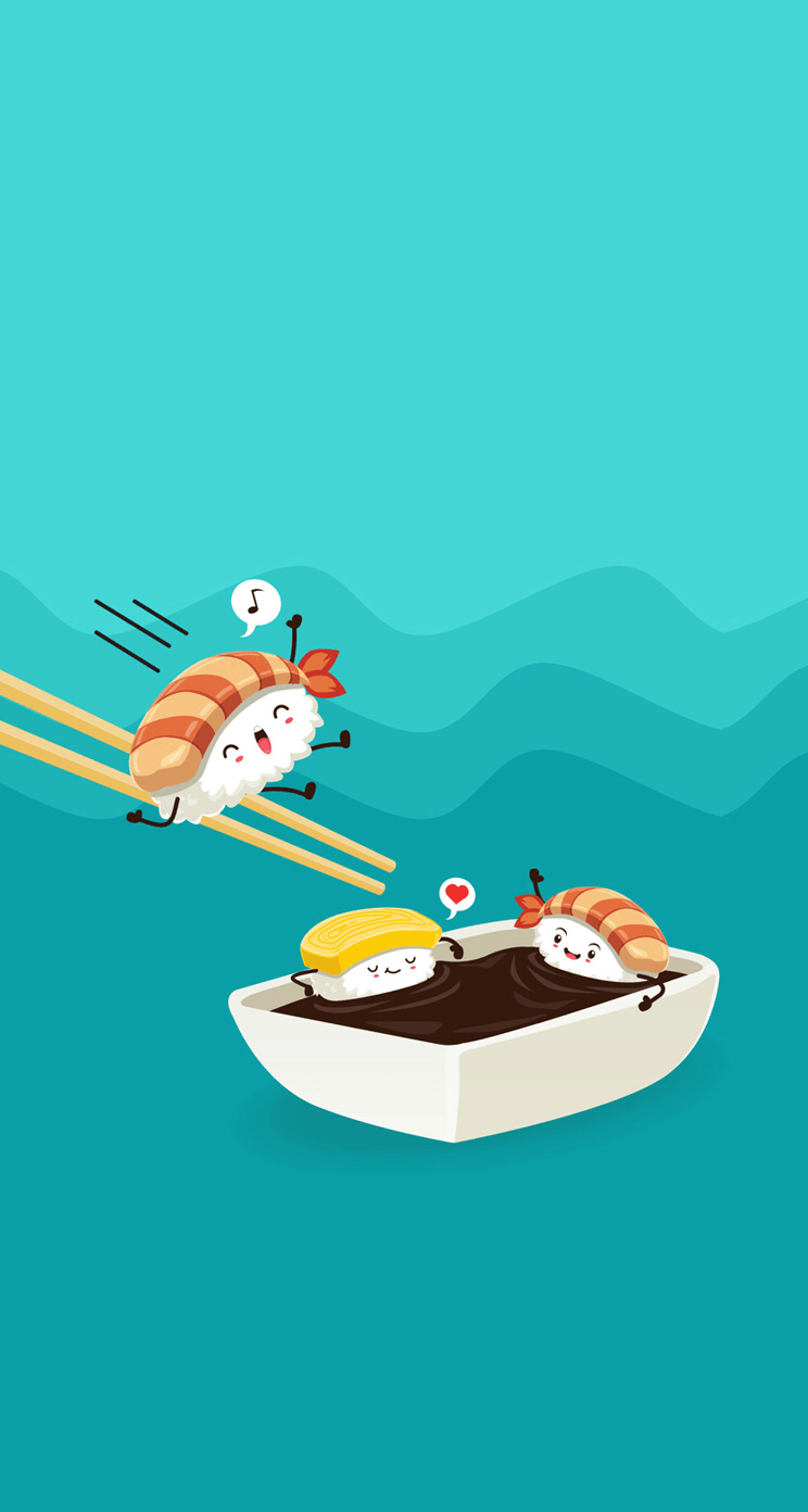 Cartoon Sushi Wallpaper Top Background