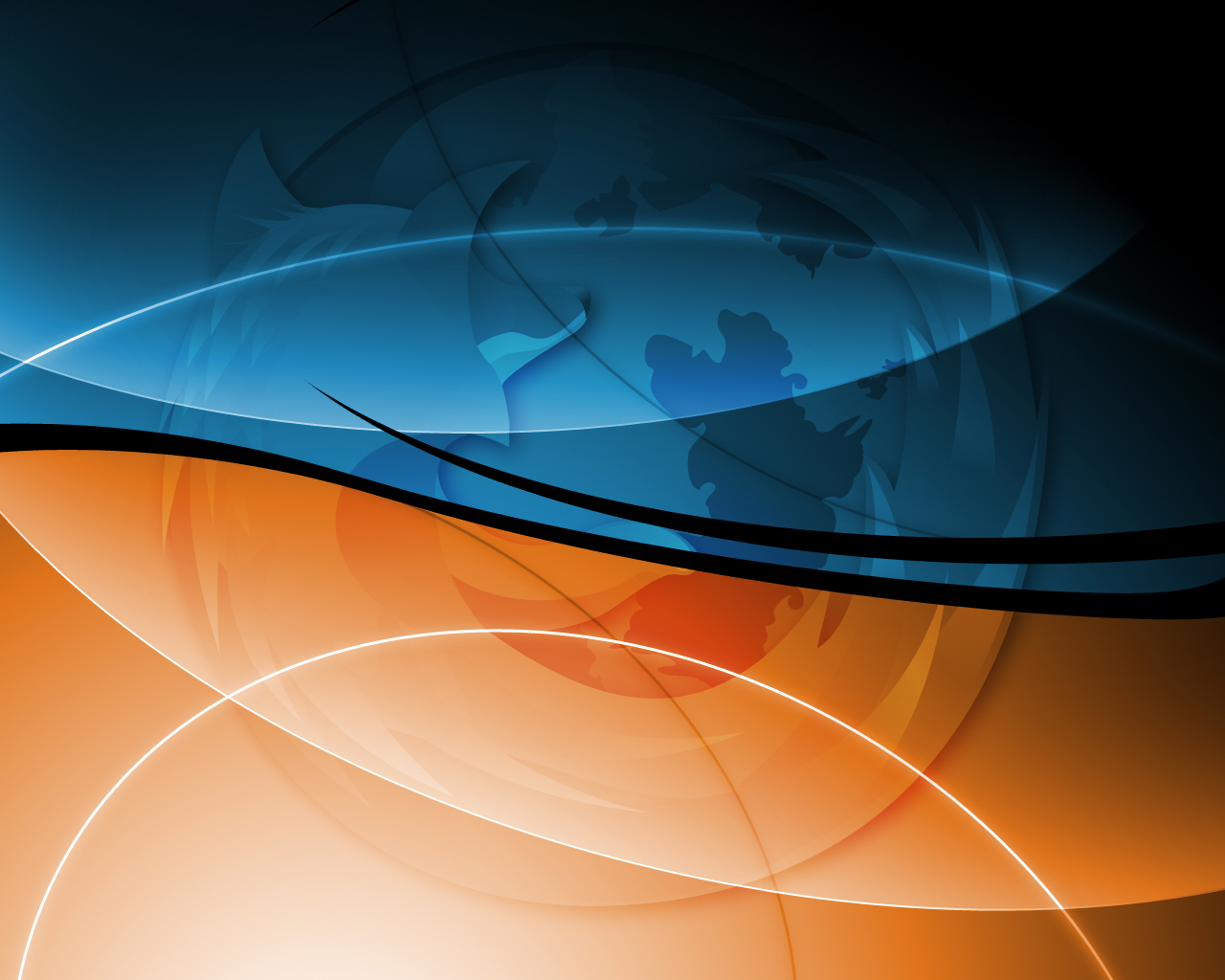 Firefox Blue Orange Curves Wallpaper Geekpedia