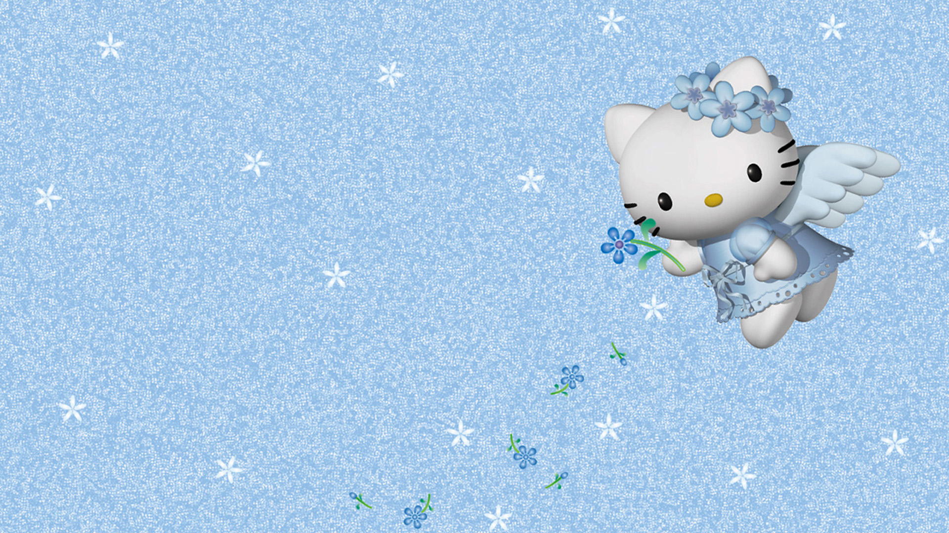 Blue Hello Kitty Background Wallpaper