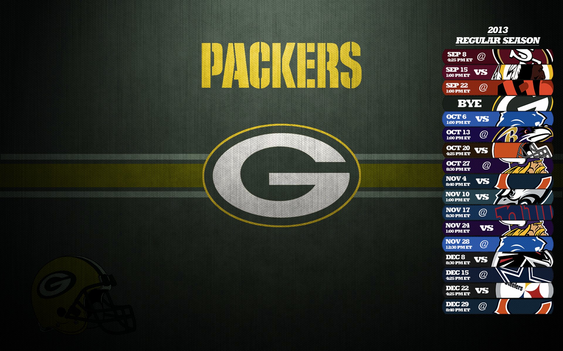 Green Bay Packers Schedule 2013 Wallpaper   Green Bay Packers