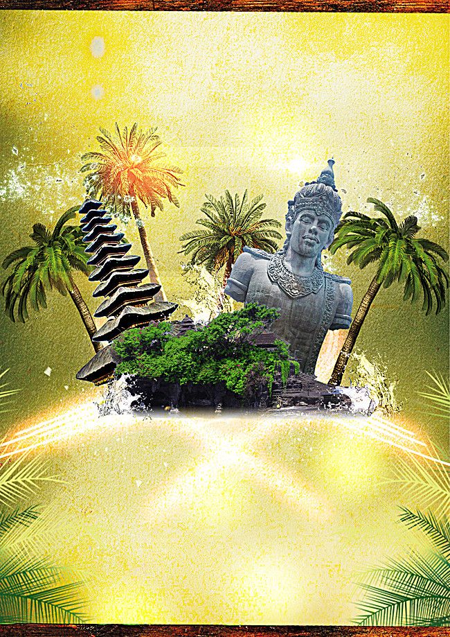 Bali Tourist Attractions Poster Background Seni