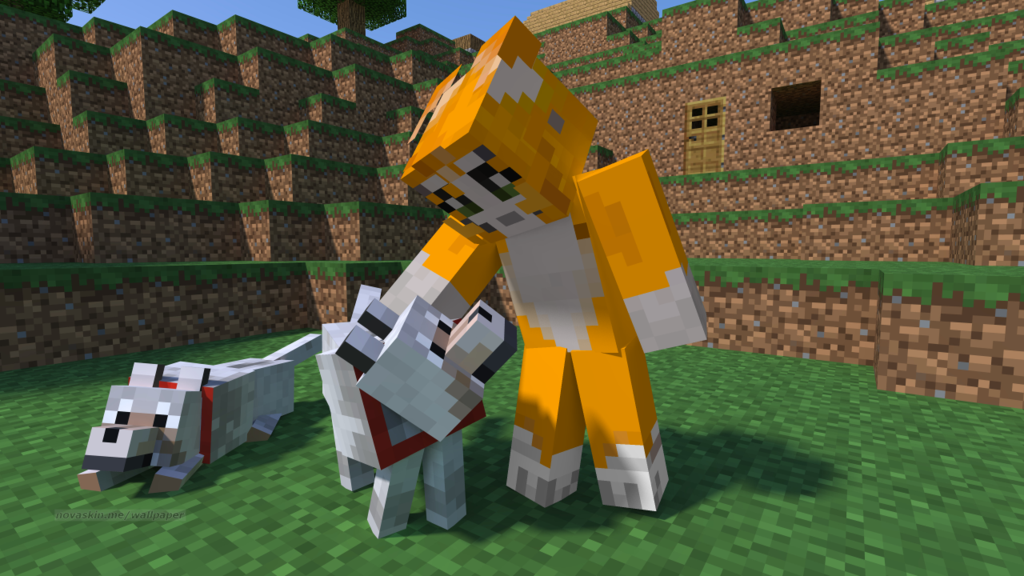In Stampy S Minecraft Let Play Which Dog Has The Black Collar