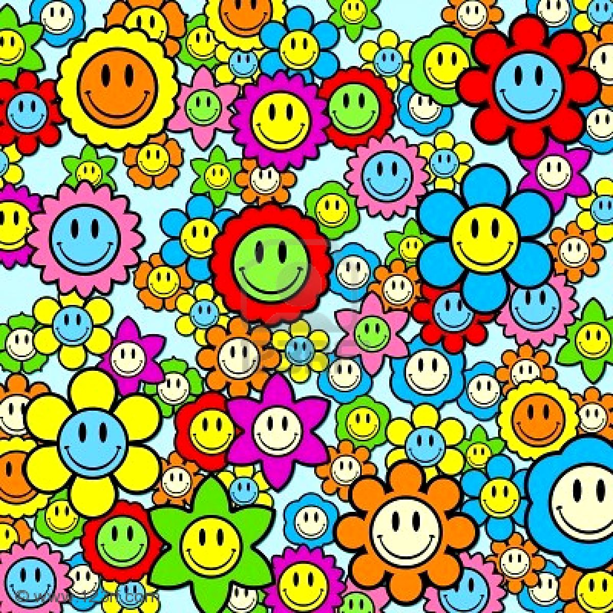 Free download Happy Flowers Smiley Faces [1200x1200] for your Desktop
