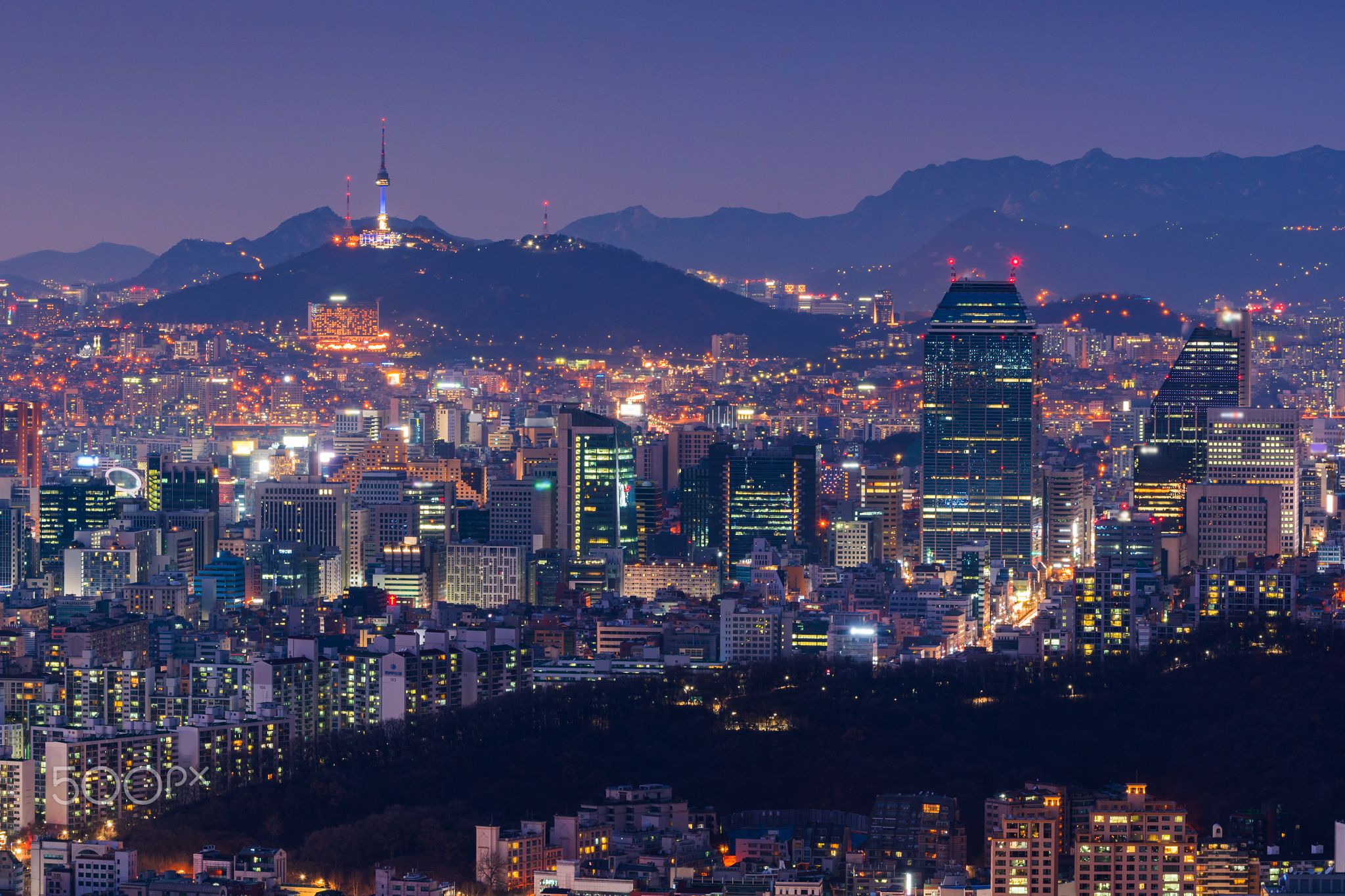 Seoul At Night South Korea City Skyline Wallpaper
