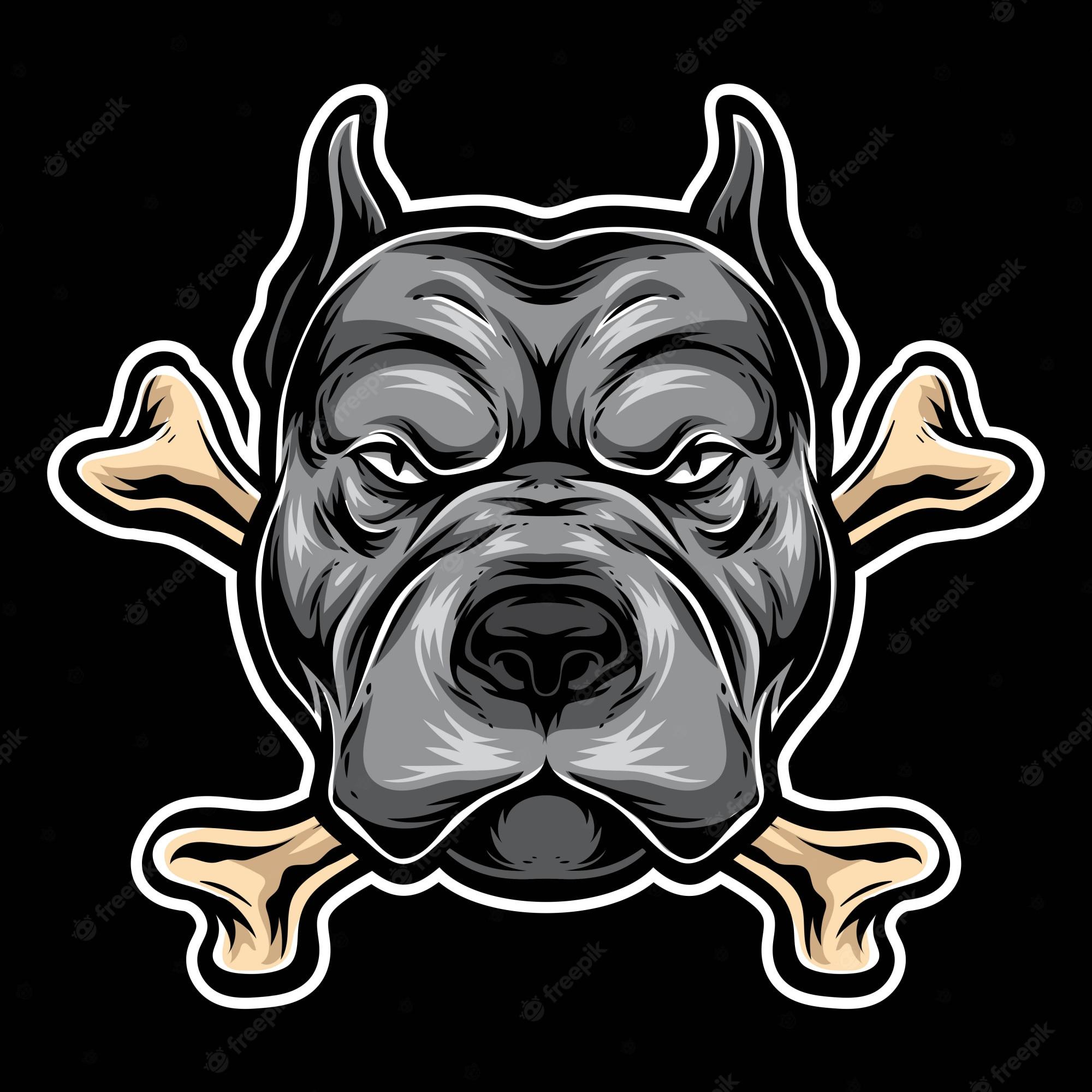 Line Art American Bulldog / Pitbull Logo Graphic by Weasley99 · Creative  Fabrica