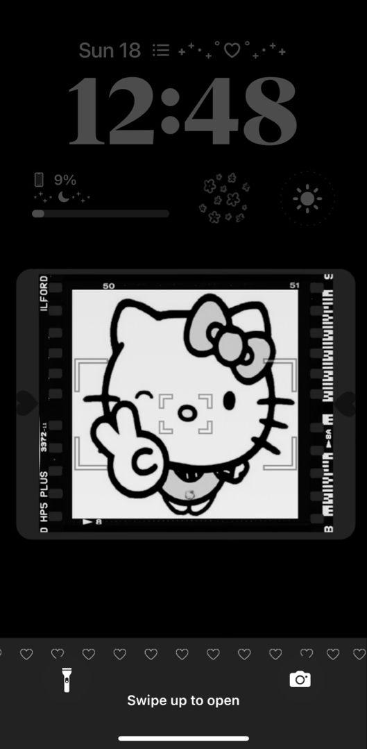 Ios Hello Kitty iPhone Wallpaper Black And White
