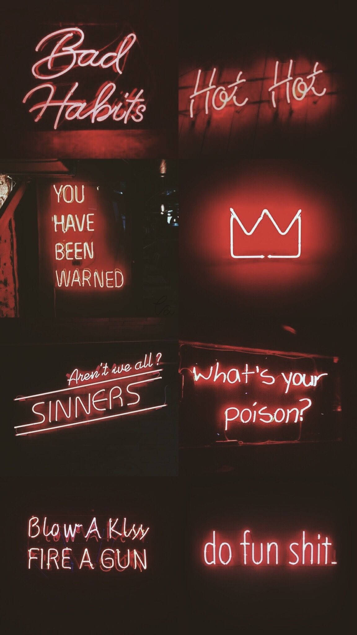 Cool Neon Led Red Aesthetic iPhone Wallpaper