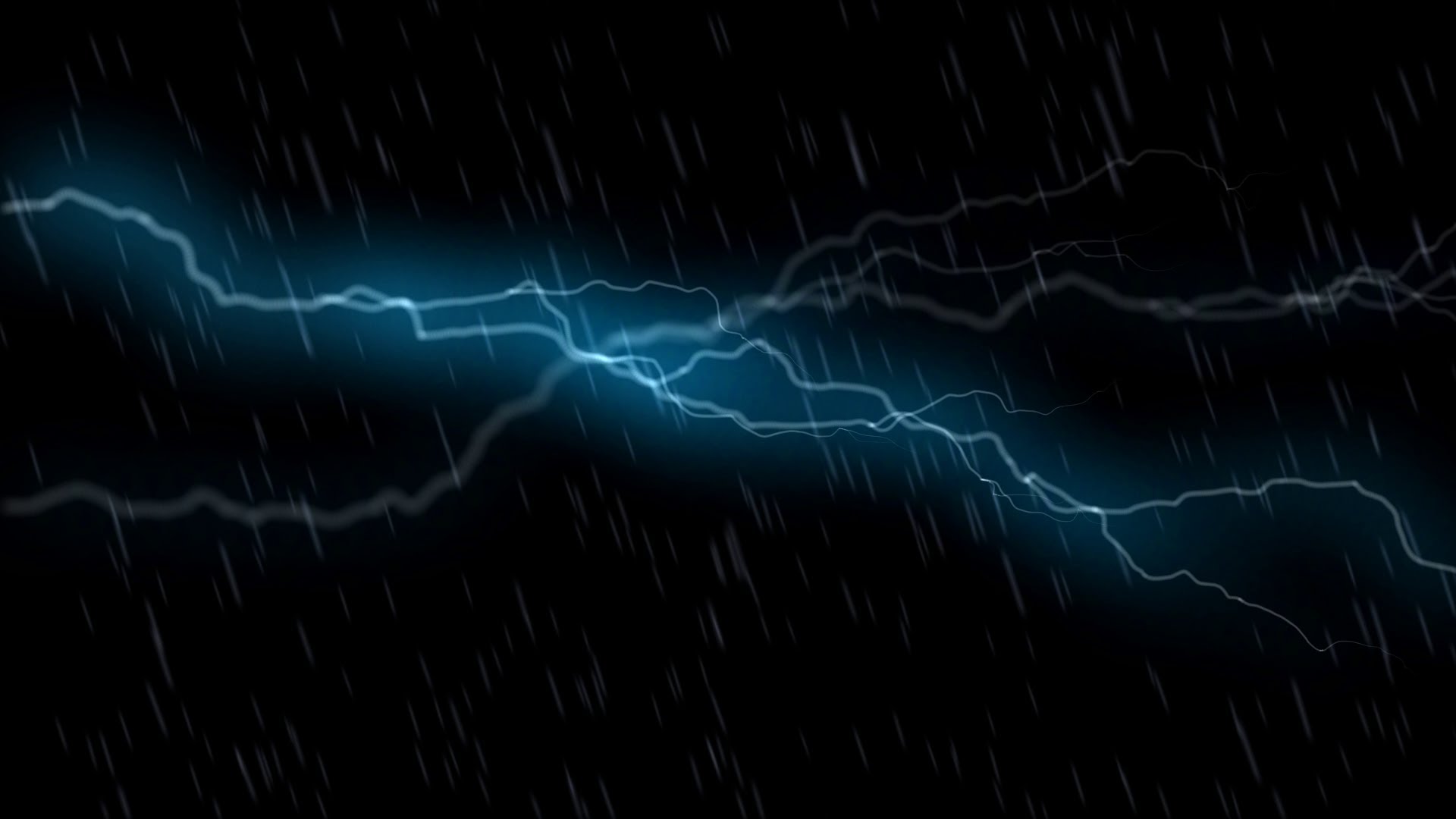 Thunder Storm And Rain Animation HD Stock Footage