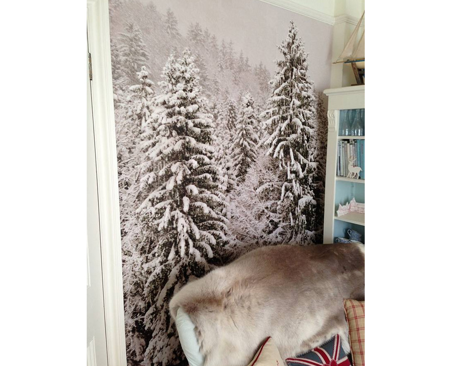 Co Uk Product Snowy Trees Self Adhesive Wallpaper Mural