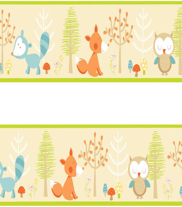 Forest Friends Wallpaper Border Kids Bedroom With Cute Animals